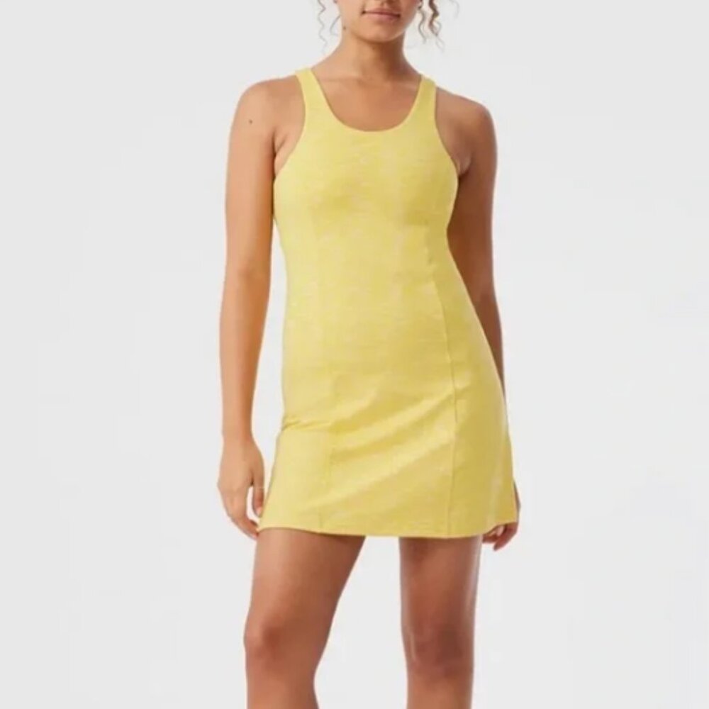 Outdoor Voices Yellow Flow Circle Back Exercise Dress